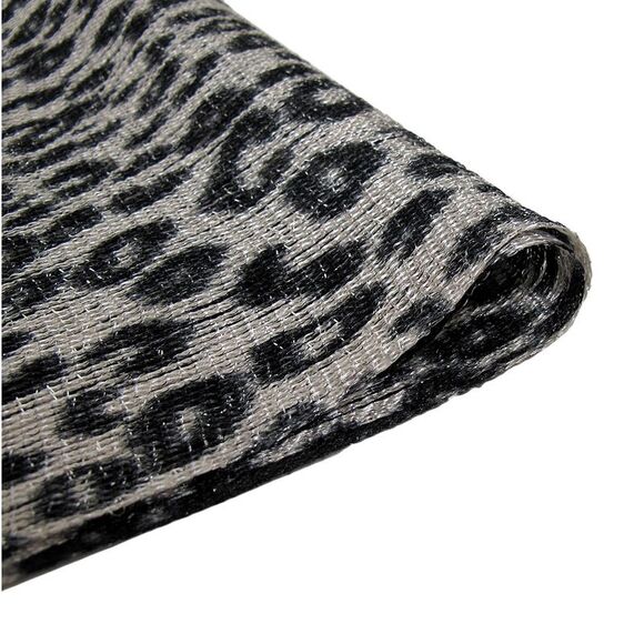 Black And Gray Metallic Leopard Print Lightweight Poncho - Picture 2 of 4